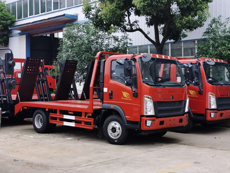 國六豪沃藍(lán)牌平板運輸車